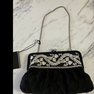 Vera Bradley Black & White Clutch with Chain Strap